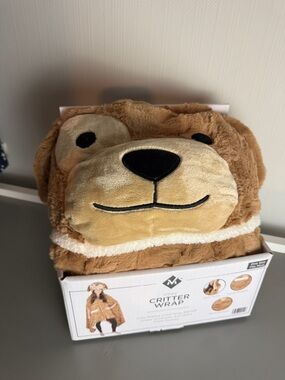 Cozy Critter Sherpa Lined Wrap Blanket (Puppy Dog) One Size NWT